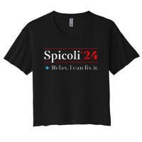 Funny Spicoli 24 Spicoli 24 Relax I Can Fix It Vintage Women's Crop Top Tee