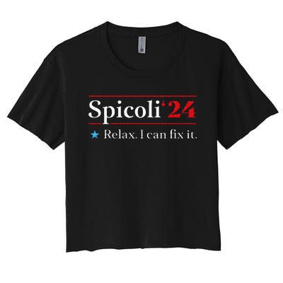 Funny Spicoli 24 Spicoli 24 Relax I Can Fix It Vintage Women's Crop Top Tee