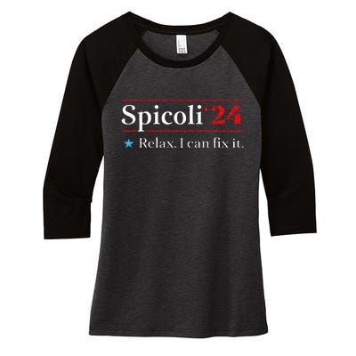 Funny Spicoli 24 Spicoli 24 Relax I Can Fix It Vintage Women's Tri-Blend 3/4-Sleeve Raglan Shirt