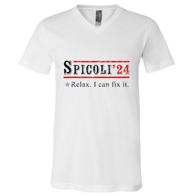 Funny Spicoli 24 Spicoli 2024 Relax I Can Fix It Vintage V-Neck T-Shirt