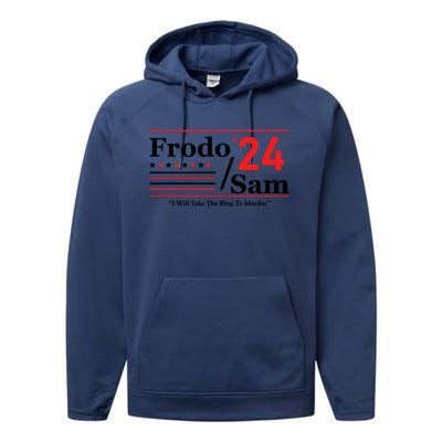 Frodo Sam 2024 I Will Take The Ring To Mordor Funny Performance Fleece Hoodie