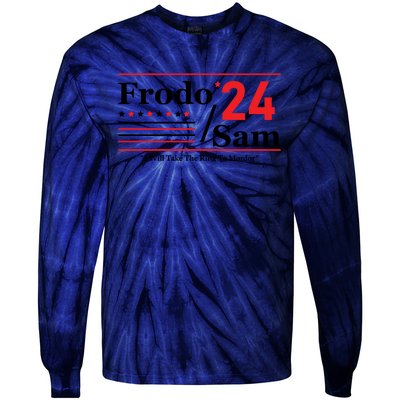 Frodo Sam 2024 I Will Take The Ring To Mordor Funny Tie-Dye Long Sleeve Shirt