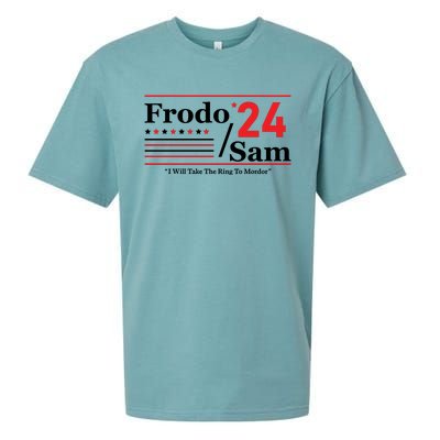 Frodo Sam 2024 I Will Take The Ring To Mordor Funny Sueded Cloud Jersey T-Shirt