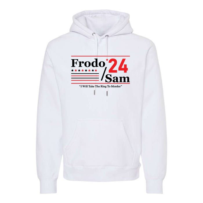 Frodo Sam 2024 I Will Take The Ring To Mordor Funny Premium Hoodie