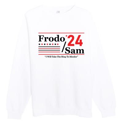 Frodo Sam 2024 I Will Take The Ring To Mordor Funny Premium Crewneck Sweatshirt