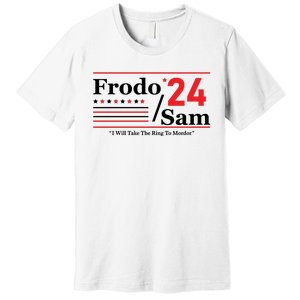 Frodo Sam 2024 I Will Take The Ring To Mordor Funny Premium T-Shirt