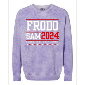 Frodo Sam 2024 I Will Take The Ring To Mordor Colorblast Crewneck Sweatshirt