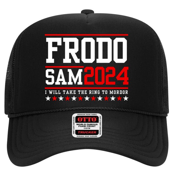 Frodo Sam 2024 I Will Take The Ring To Mordor High Crown Mesh Back Trucker Hat