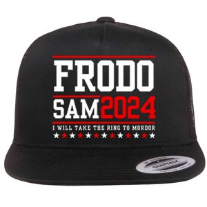 Frodo Sam 2024 I Will Take The Ring To Mordor Flat Bill Trucker Hat