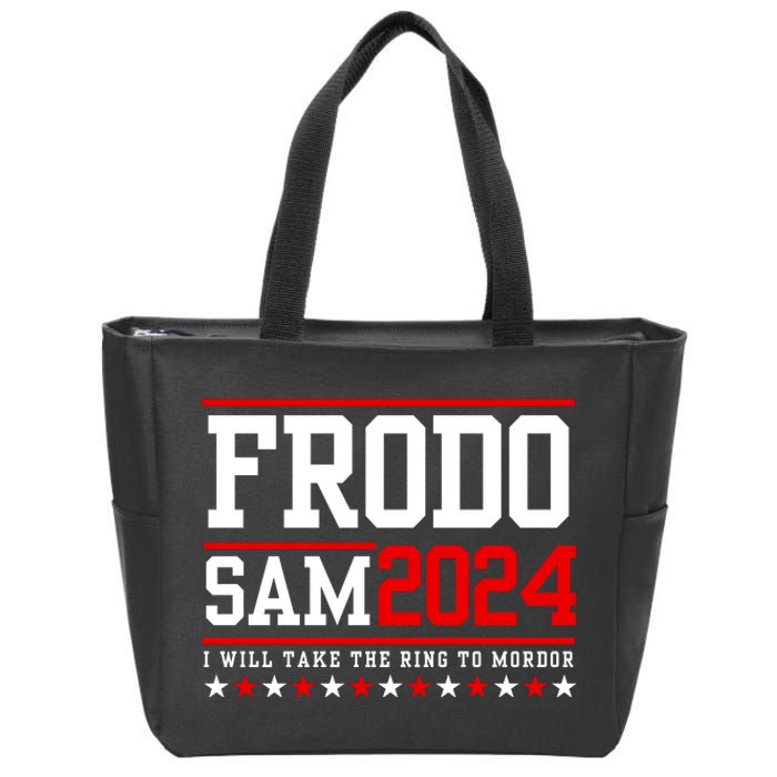 Frodo Sam 2024 I Will Take The Ring To Mordor Zip Tote Bag