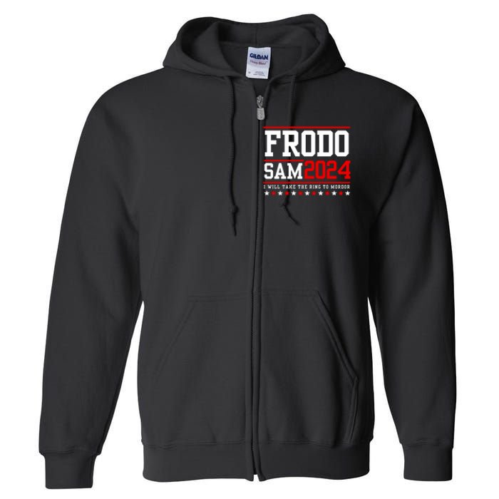 Frodo Sam 2024 I Will Take The Ring To Mordor Full Zip Hoodie