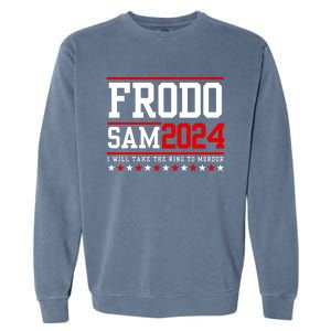 Frodo Sam 2024 I Will Take The Ring To Mordor Garment-Dyed Sweatshirt