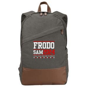 Frodo Sam 2024 I Will Take The Ring To Mordor Cotton Canvas Backpack