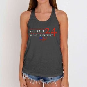 Funny Spicoli 24 Spicoli 2024 relax I can fix it Women's Knotted Racerback Tank