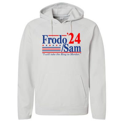 Frodo Sam 2024 I Will Take The Ring To Mordor Funny Performance Fleece Hoodie