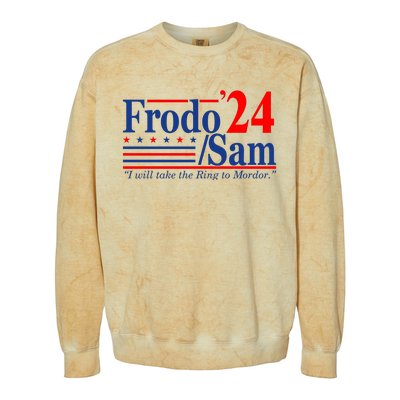 Frodo Sam 2024 I Will Take The Ring To Mordor Funny Colorblast Crewneck Sweatshirt