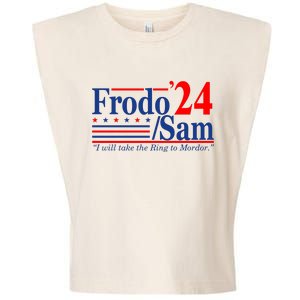 Frodo Sam 2024 I Will Take The Ring To Mordor Funny Garment-Dyed Women's Muscle Tee