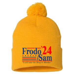 Frodo Sam 2024 I Will Take The Ring To Mordor Funny Pom Pom 12in Knit Beanie