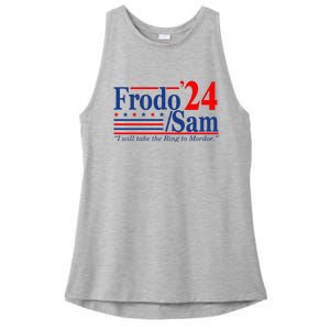 Frodo Sam 2024 I Will Take The Ring To Mordor Funny Ladies PosiCharge Tri-Blend Wicking Tank