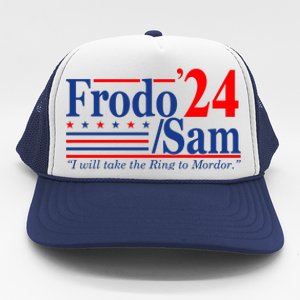 Frodo Sam 2024 I Will Take The Ring To Mordor Funny Trucker Hat