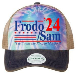 Frodo Sam 2024 I Will Take The Ring To Mordor Funny Legacy Tie Dye Trucker Hat