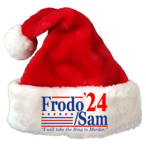 Frodo Sam 2024 I Will Take The Ring To Mordor Funny Premium Christmas Santa Hat