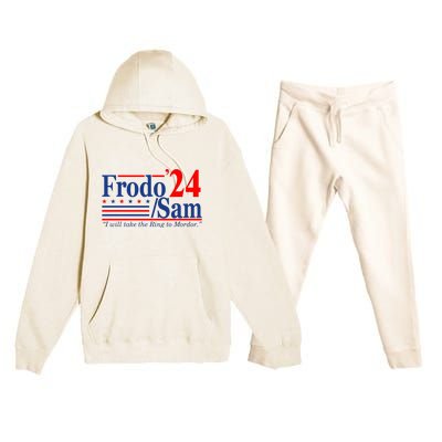 Frodo Sam 2024 I Will Take The Ring To Mordor Funny Premium Hooded Sweatsuit Set