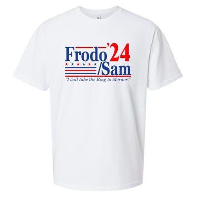 Frodo Sam 2024 I Will Take The Ring To Mordor Funny Sueded Cloud Jersey T-Shirt