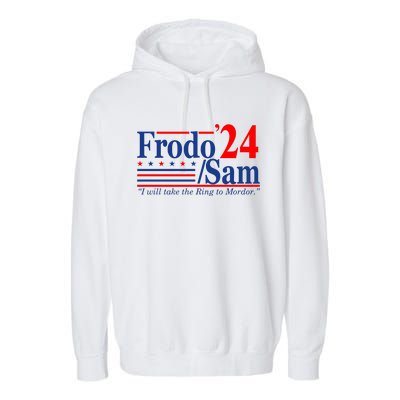 Frodo Sam 2024 I Will Take The Ring To Mordor Funny Garment-Dyed Fleece Hoodie