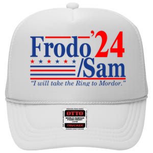 Frodo Sam 2024 I Will Take The Ring To Mordor Funny High Crown Mesh Back Trucker Hat