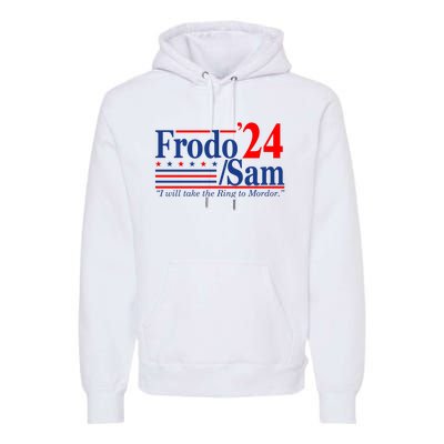 Frodo Sam 2024 I Will Take The Ring To Mordor Funny Premium Hoodie