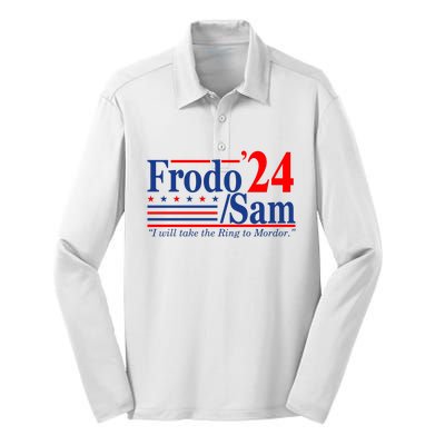 Frodo Sam 2024 I Will Take The Ring To Mordor Funny Silk Touch Performance Long Sleeve Polo