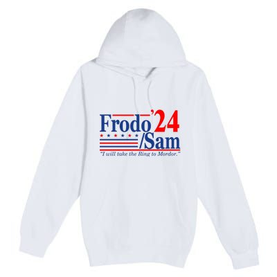 Frodo Sam 2024 I Will Take The Ring To Mordor Funny Premium Pullover Hoodie