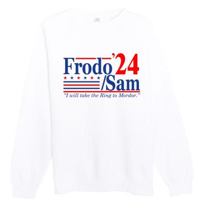 Frodo Sam 2024 I Will Take The Ring To Mordor Funny Premium Crewneck Sweatshirt