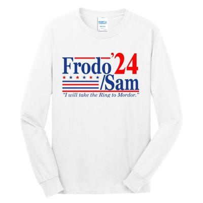 Frodo Sam 2024 I Will Take The Ring To Mordor Funny Tall Long Sleeve T-Shirt