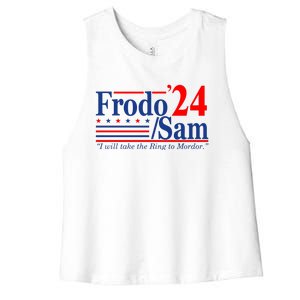 Frodo Sam 2024 I Will Take The Ring To Mordor Funny Women's Racerback Cropped Tank