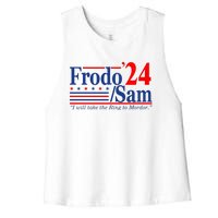 Frodo Sam 2024 I Will Take The Ring To Mordor Funny Women's Racerback Cropped Tank