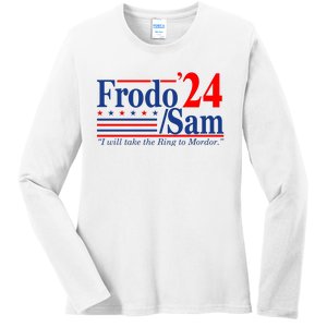 Frodo Sam 2024 I Will Take The Ring To Mordor Funny Ladies Long Sleeve Shirt