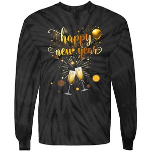 Fireworks Supplies 2025 New Years Eve Party Happy New Year Gift Tie-Dye Long Sleeve Shirt