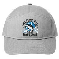 Funny Shark 2024 Week Guess What Week Is It Shark Lover Gift 7-Panel Snapback Hat
