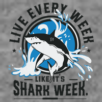 Funny Shark 2024 Week Guess What Week Is It Shark Lover Gift 7-Panel Snapback Hat