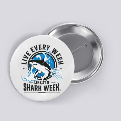 Funny Shark 2024 Week Guess What Week Is It Shark Lover Gift Button