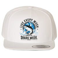 Funny Shark 2024 Week Guess What Week Is It Shark Lover Gift Wool Snapback Cap