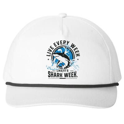 Funny Shark 2024 Week Guess What Week Is It Shark Lover Gift Snapback Five-Panel Rope Hat