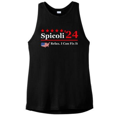 Funny Spicoli 24, Spicoli 2024 Relax I Can Fix It Ladies PosiCharge Tri-Blend Wicking Tank