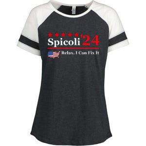 Funny Spicoli 24, Spicoli 2024 Relax I Can Fix It Enza Ladies Jersey Colorblock Tee