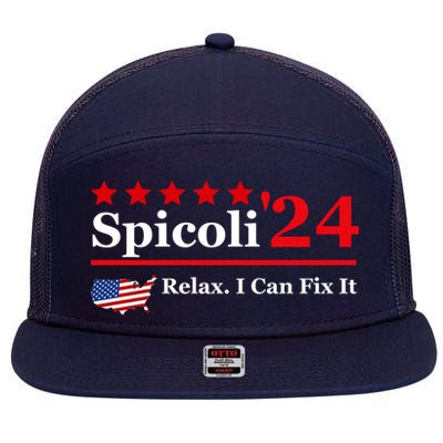 Funny Spicoli 24, Spicoli 2024 Relax I Can Fix It 7 Panel Mesh Trucker Snapback Hat