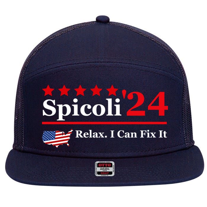 Funny Spicoli 24, Spicoli 2024 Relax I Can Fix It 7 Panel Mesh Trucker Snapback Hat