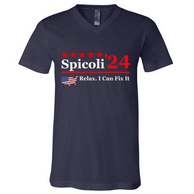 Funny Spicoli 24, Spicoli 2024 Relax I Can Fix It V-Neck T-Shirt