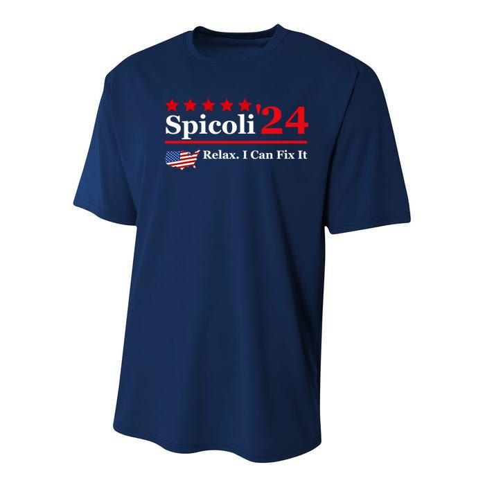 Funny Spicoli 24, Spicoli 2024 Relax I Can Fix It Youth Performance Sprint T-Shirt